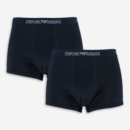 Two Pack Navy Basic Boxers - Image 1 - please select to enlarge image