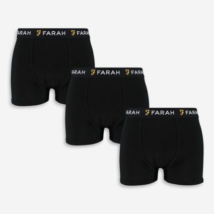 Three Pack Black Branded Boxers  - Image 1 - please select to enlarge image