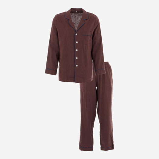 Brown PJ Trouser Set  - Image 1 - please select to enlarge image