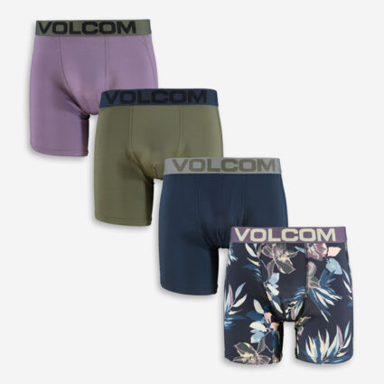 Four Pack Multicoloured Branded Boxer Briefs  - Image 1 - please select to enlarge image