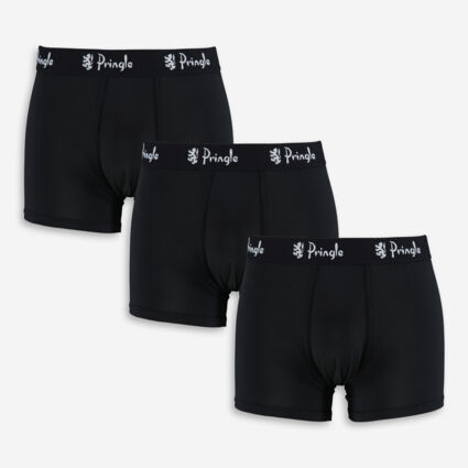 Three Pack Black Branded Boxers - Image 1 - please select to enlarge image