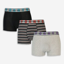 Three Pack Black & Grey Boxers