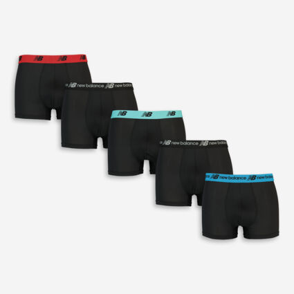 Five Pack Black Athletic Mesh Trunks - Image 1 - please select to enlarge image