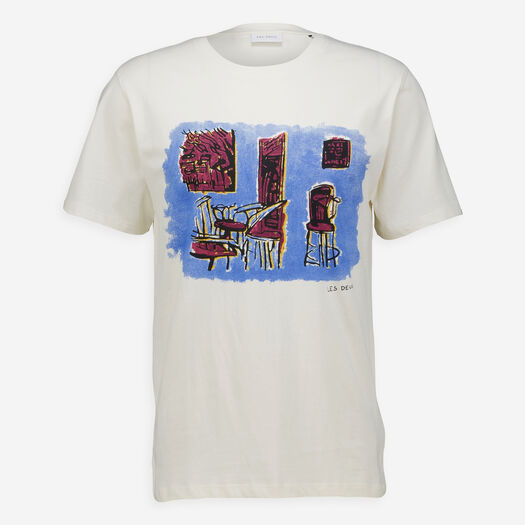 Cremefarbenes Berkeley T-Shirt mit künstlerischem Motiv - Bild 1 - bitte auswählen, um das Bild zu vergrößern