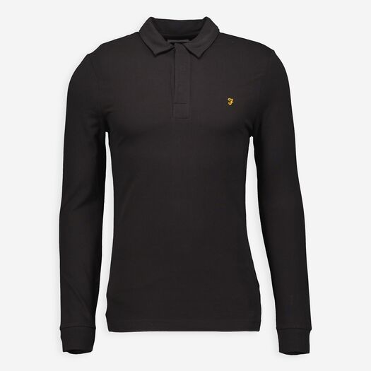 Black Embroidered Logo Polo Shirt  - Image 1 - please select to enlarge image