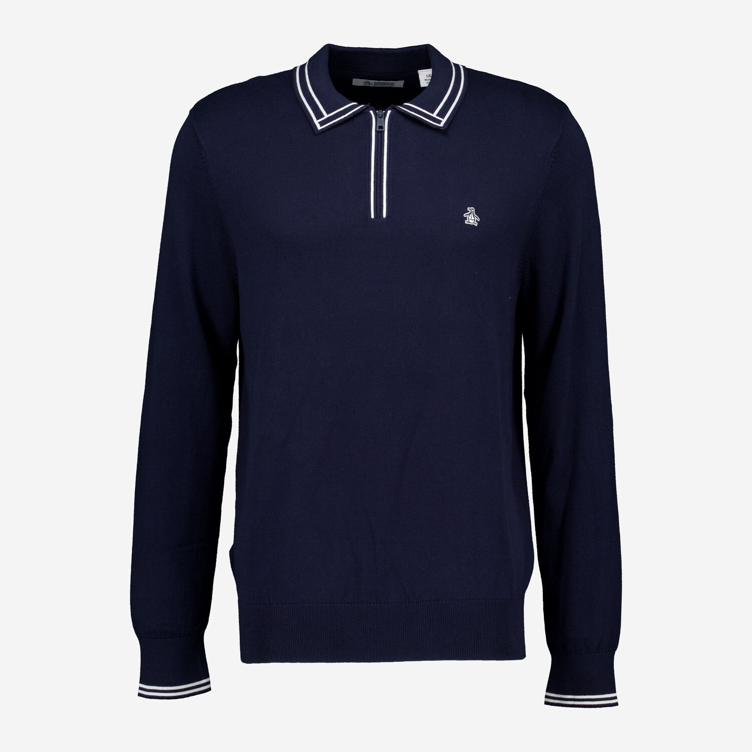 Navy Logo Lightweight Zip Neck Jumper TK Maxx UK