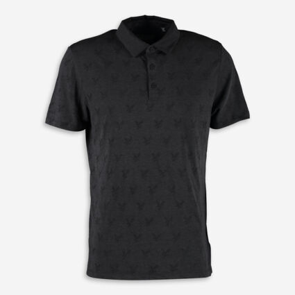 Black Allover Polo Shirt - Image 1 - please select to enlarge image