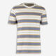 White & Grey Striped T Shirt - Image 1 - please select to enlarge image