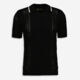 Black & Off White Knit Polo - Image 1 - please select to enlarge image