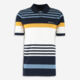 Blue Patterned Polo Shirt - Image 1 - please select to enlarge image