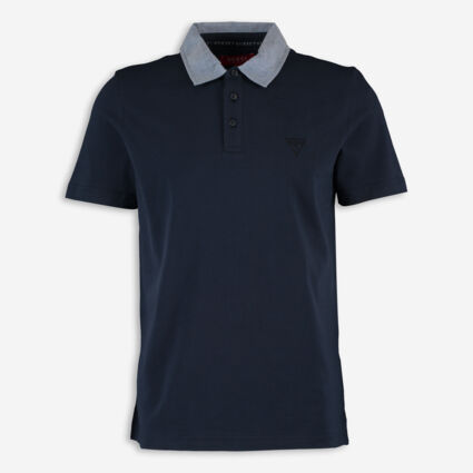 Navy Parker Polo Shirt - Image 1 - please select to enlarge image