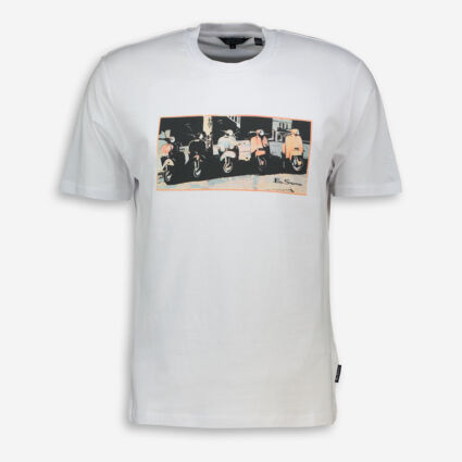 White Scooter Vibes T Shirt - Image 1 - please select to enlarge image