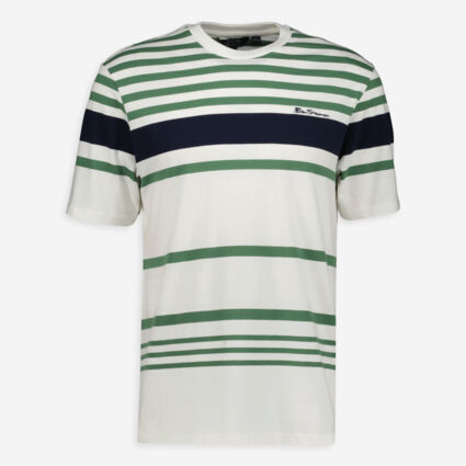 Natural & Multi Striped T Shirt - Image 1 - please select to enlarge image