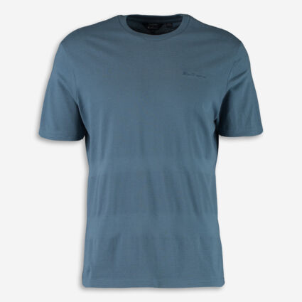 Blue Textured T Shirt  - Image 1 - please select to enlarge image