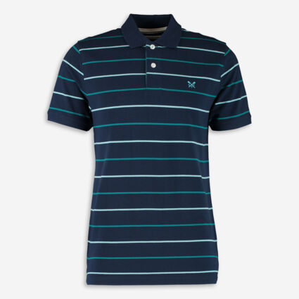Navy Stripe Polo Shirt - Image 1 - please select to enlarge image