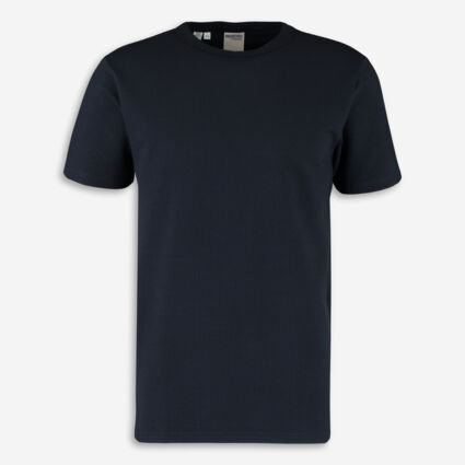Navy Seersucker T Shirt - Image 1 - please select to enlarge image