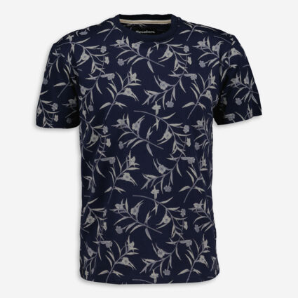Navy Floral T Shirt - Image 1 - please select to enlarge image