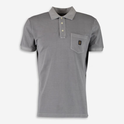 Grey Logo Detail Polo Shirt  - Image 1 - please select to enlarge image