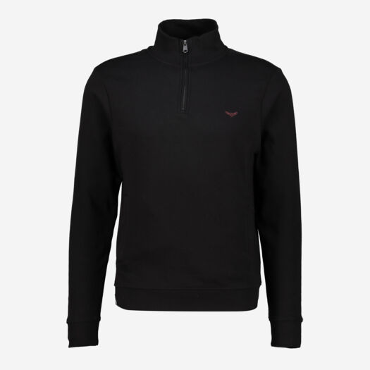 Black Patrick Quarter Zip Fleece Jumper - Image 1 - please select to enlarge image