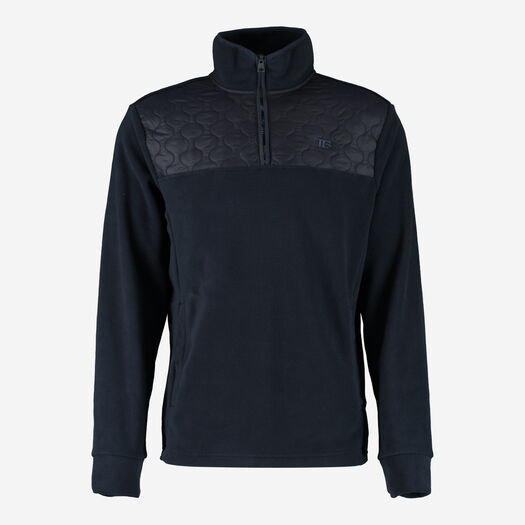 Navy Zip Neck Fleece  - Image 1 - please select to enlarge image