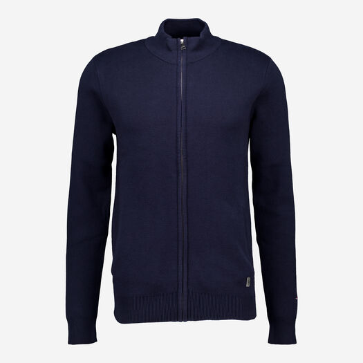 Navy Zip Cardigan - Image 1 - please select to enlarge image