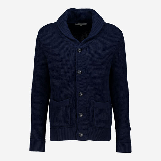 Dunkelblaue Strickjacke - Bild 1 - bitte auswählen, um das Bild zu vergrößern