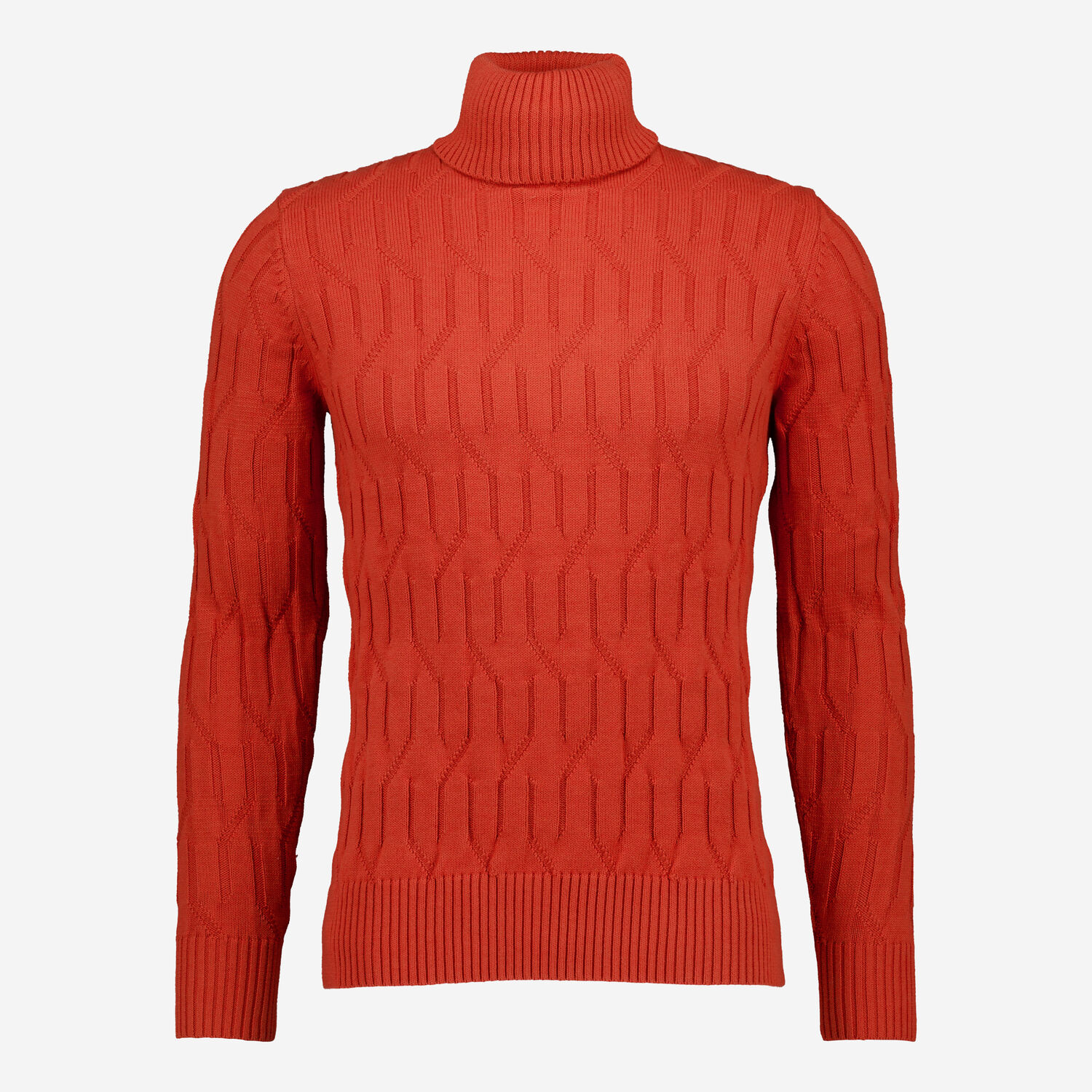 Knitted Turtleneck Orange Roll Neck Jumper Mens Merz Schwanen