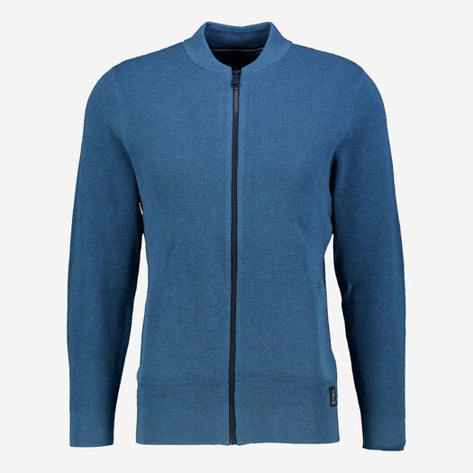 Blaue Strickjacke mit Reißverschluss - Bild 1 - bitte auswählen, um das Bild zu vergrößern