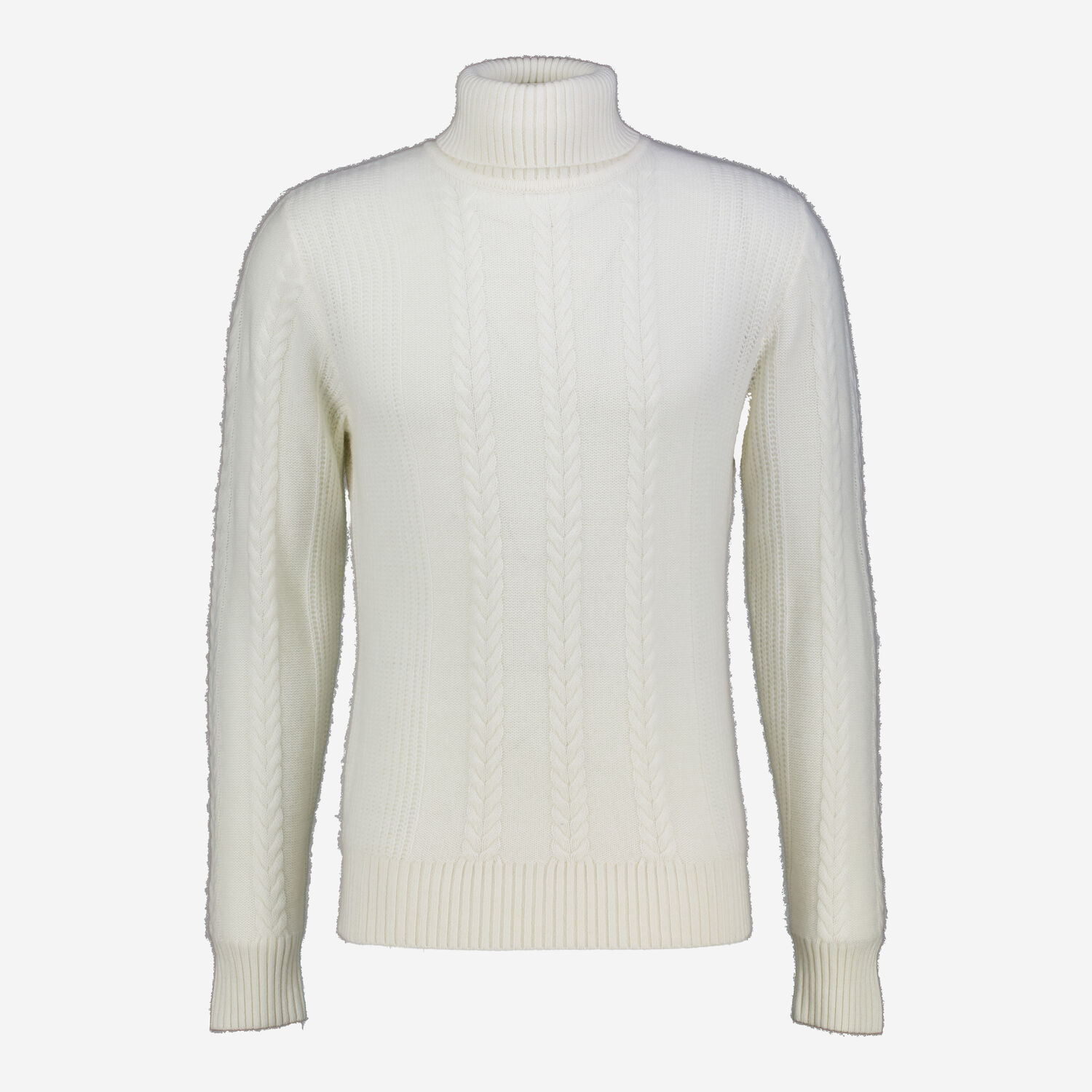 Weißer Rollkragenpullover aus Kaschmir mit Zopfstrick TK Maxx de