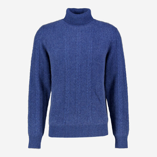 Blauer Pullover mit Rollkragen aus Kaschmir - Bild 1 - bitte auswählen, um das Bild zu vergrößern