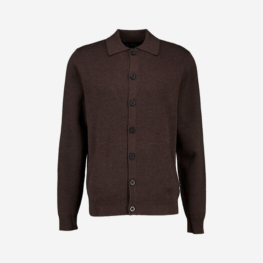 Brown Button Through Pure Wool Cardigan - Image 1 - please select to enlarge image
