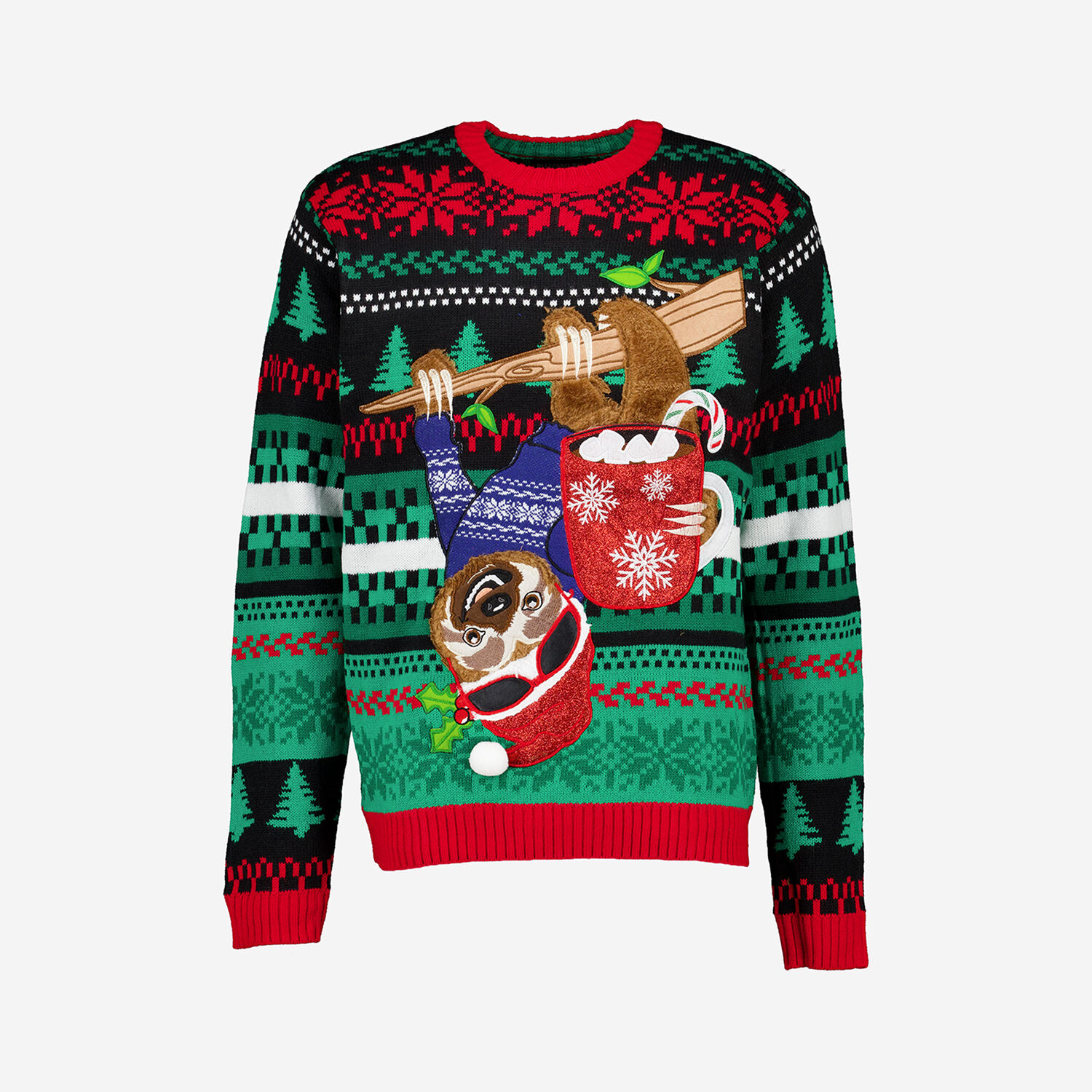 Multicolour Hot Chocolate Drinking Sloth Christmas Jumper TK Maxx UK
