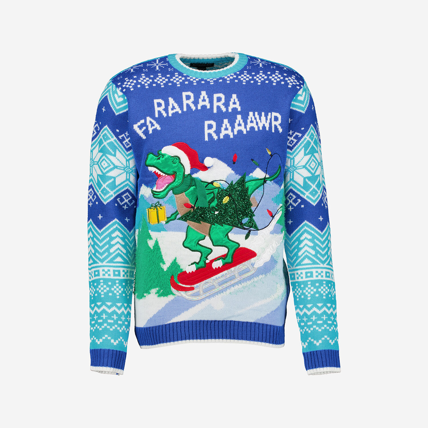 Blue Multi 3D T Rex Christmas Jumper TK Maxx UK - Main Image