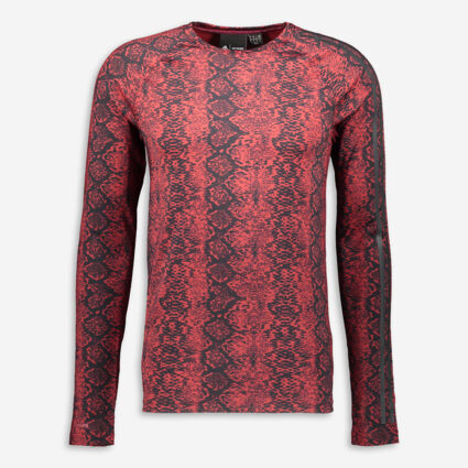 Red & Black Long Sleeve Top - Image 1 - please select to enlarge image
