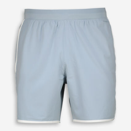 Blue & White Contrast Trim Active Shorts - Image 1 - please select to enlarge image