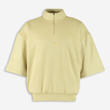 Soft Yellow Basketball Zip Neck Sweater