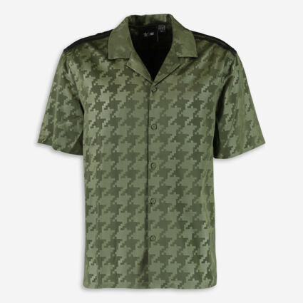 Green Patterned Satin Shirt - Image 1 - please select to enlarge image