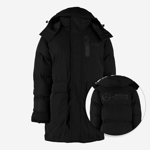 Black Padded Hooded Ski Jacket - Image 1 - please select to enlarge image