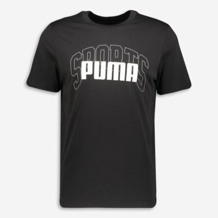 Black Collegiate T Shirt - Image 1 - please select to enlarge image