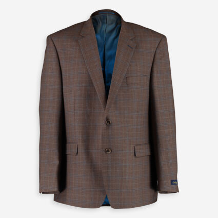 Brown Checked Blazer  - Image 1 - please select to enlarge image