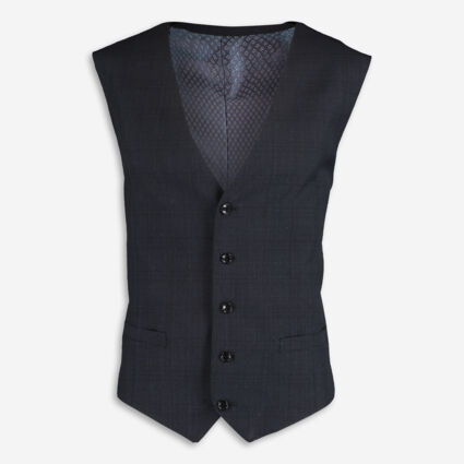 Navy Blue Wool Blend Waistcoat - TK Maxx UK