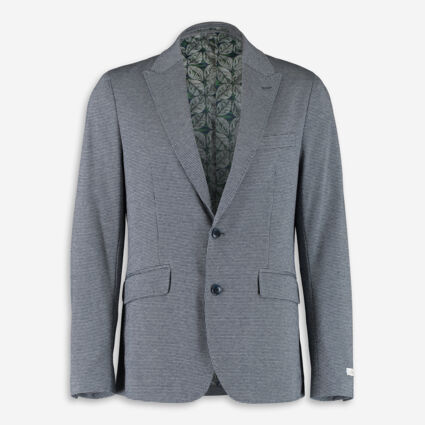 Navy Dogtooth Blazer - Image 1 - please select to enlarge image