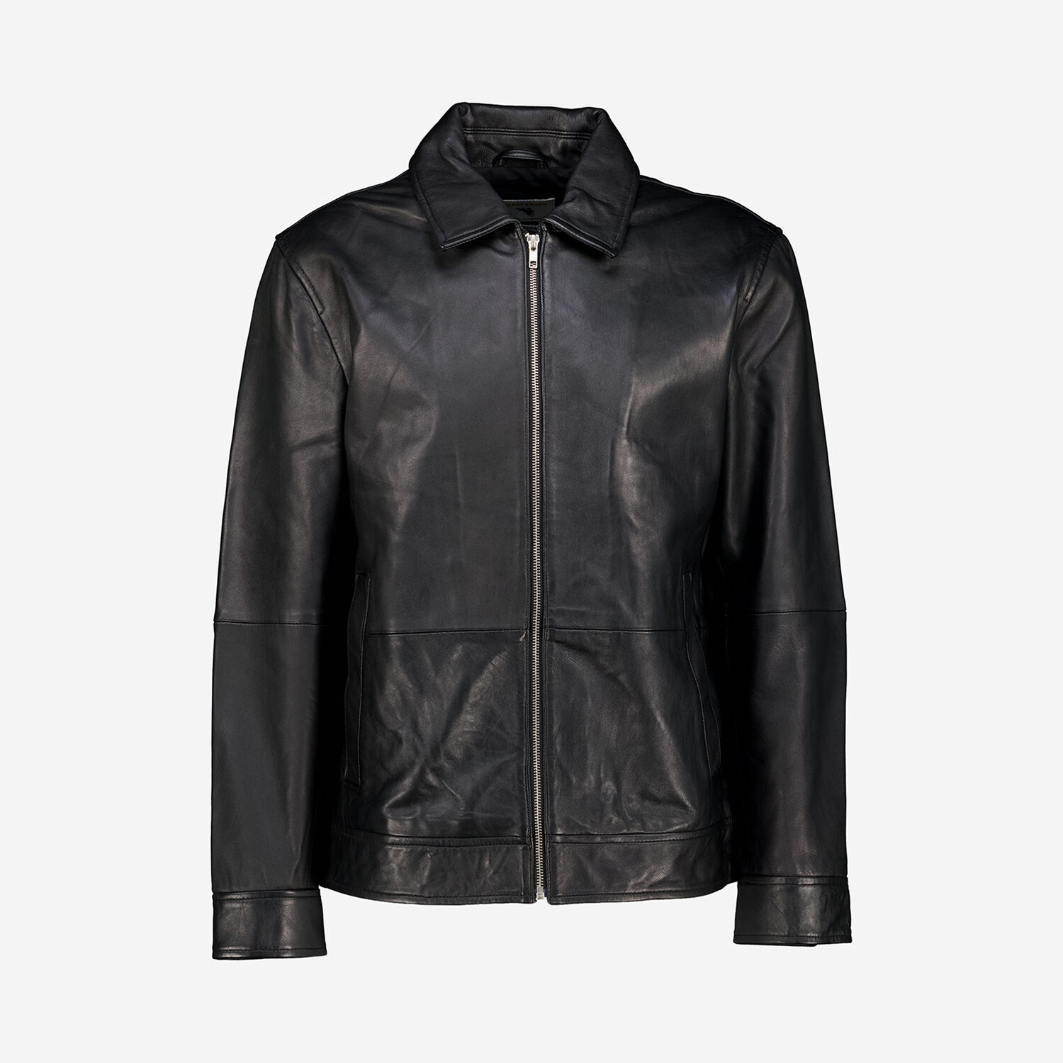 Black Leather Harrington Jacket TK Maxx UK - Main Image