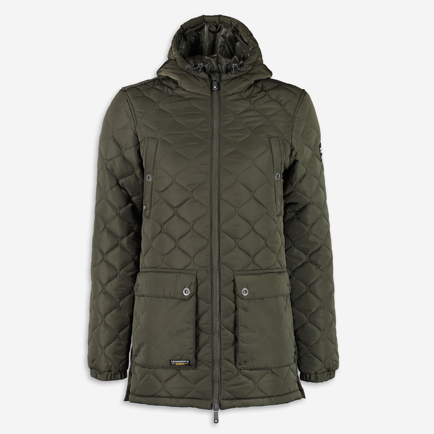 Khaki Hooded Quilt Jacket - TK Maxx UK