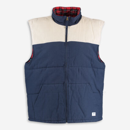 Navy & Cream Anaheim Gilet - Image 1 - please select to enlarge image