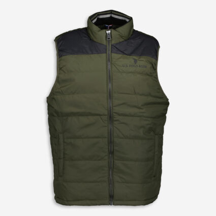Green & Black Padded Gilet - Image 1 - please select to enlarge image