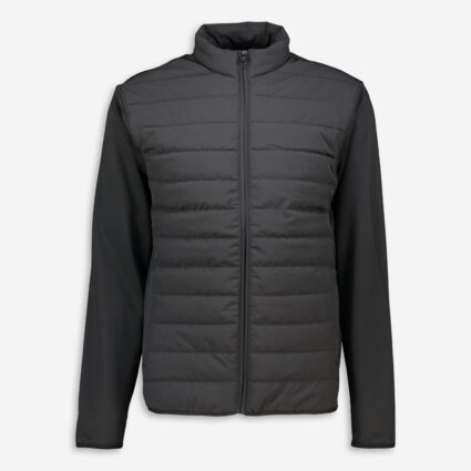 Black Padded Zip Jacket  - Image 1 - please select to enlarge image