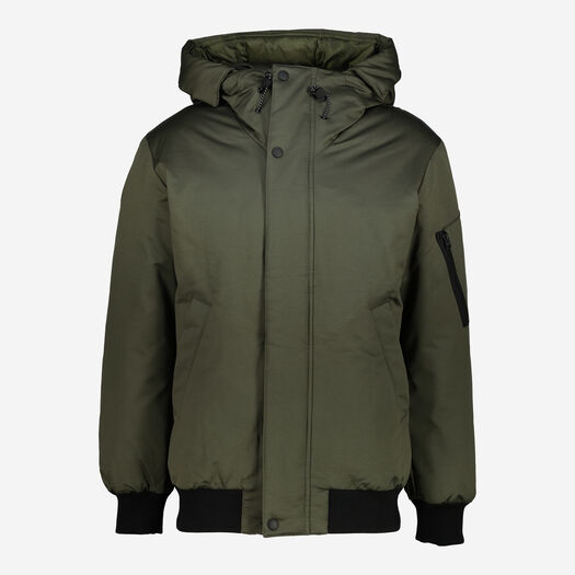 Green Hooded Bomber Jacket  - Image 1 - please select to enlarge image