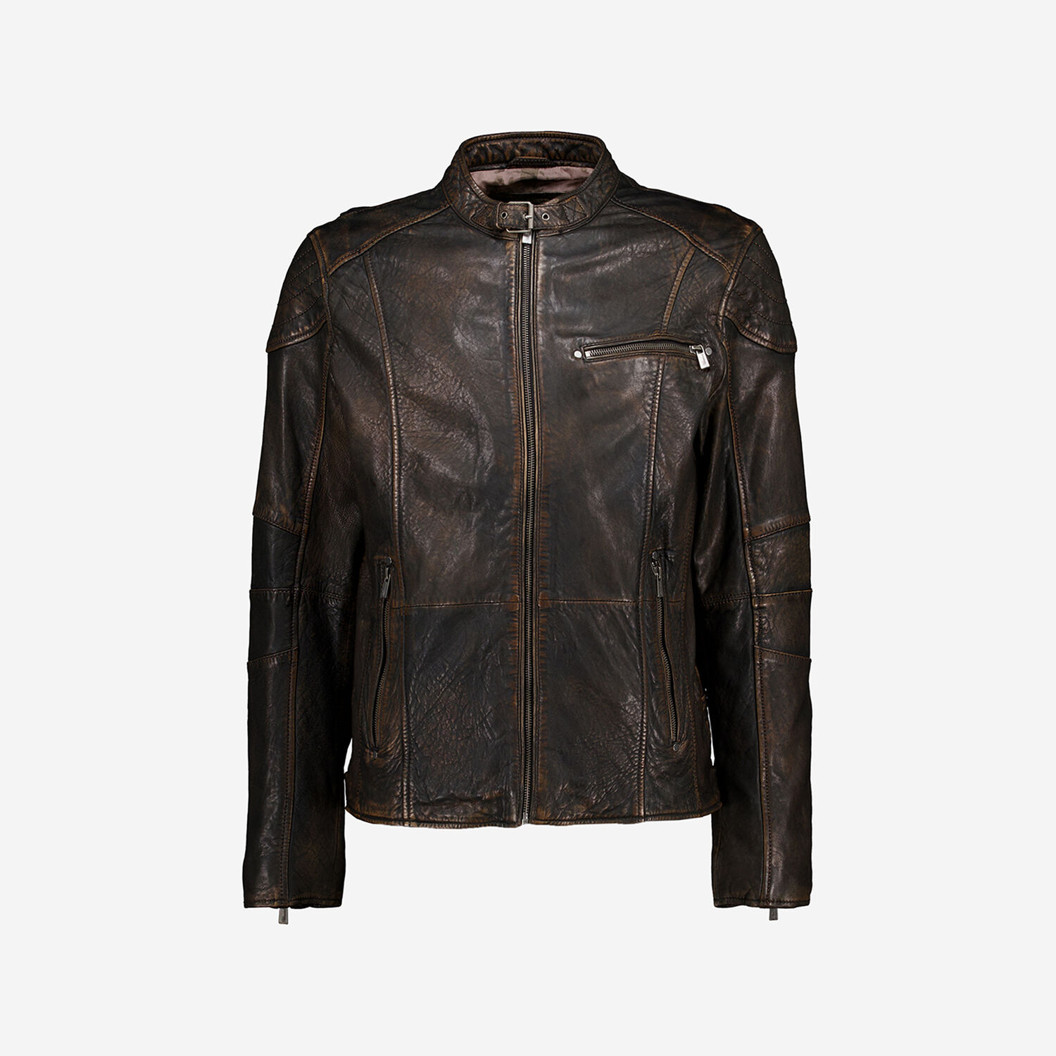Leather Jacket Lambretta Jacket Tk Maxx Brown Buckled Leather