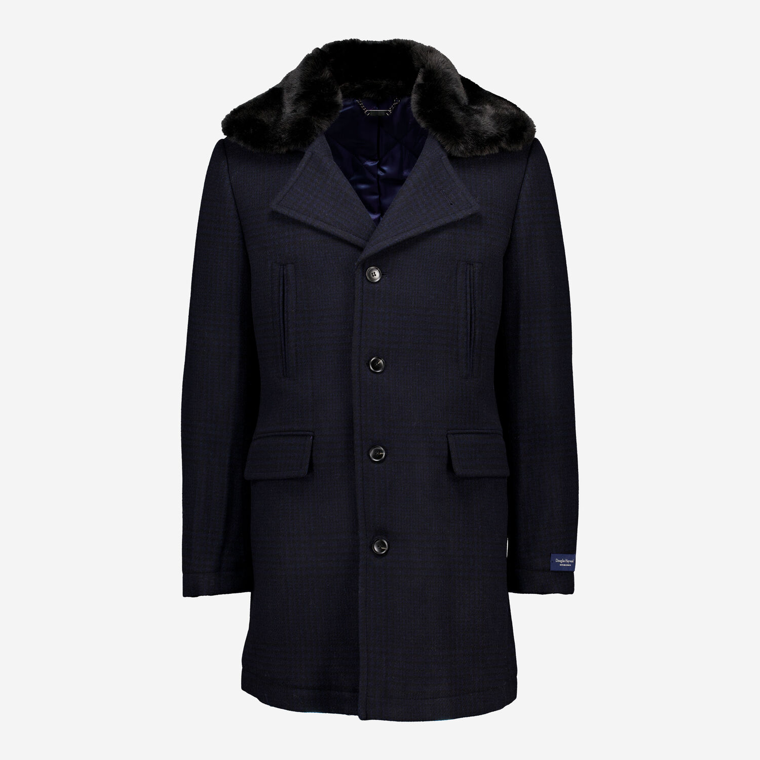 Wool Coat Coats In Tk Maxx Navy Wool Blend Checked Peacoat TK Maxx UK